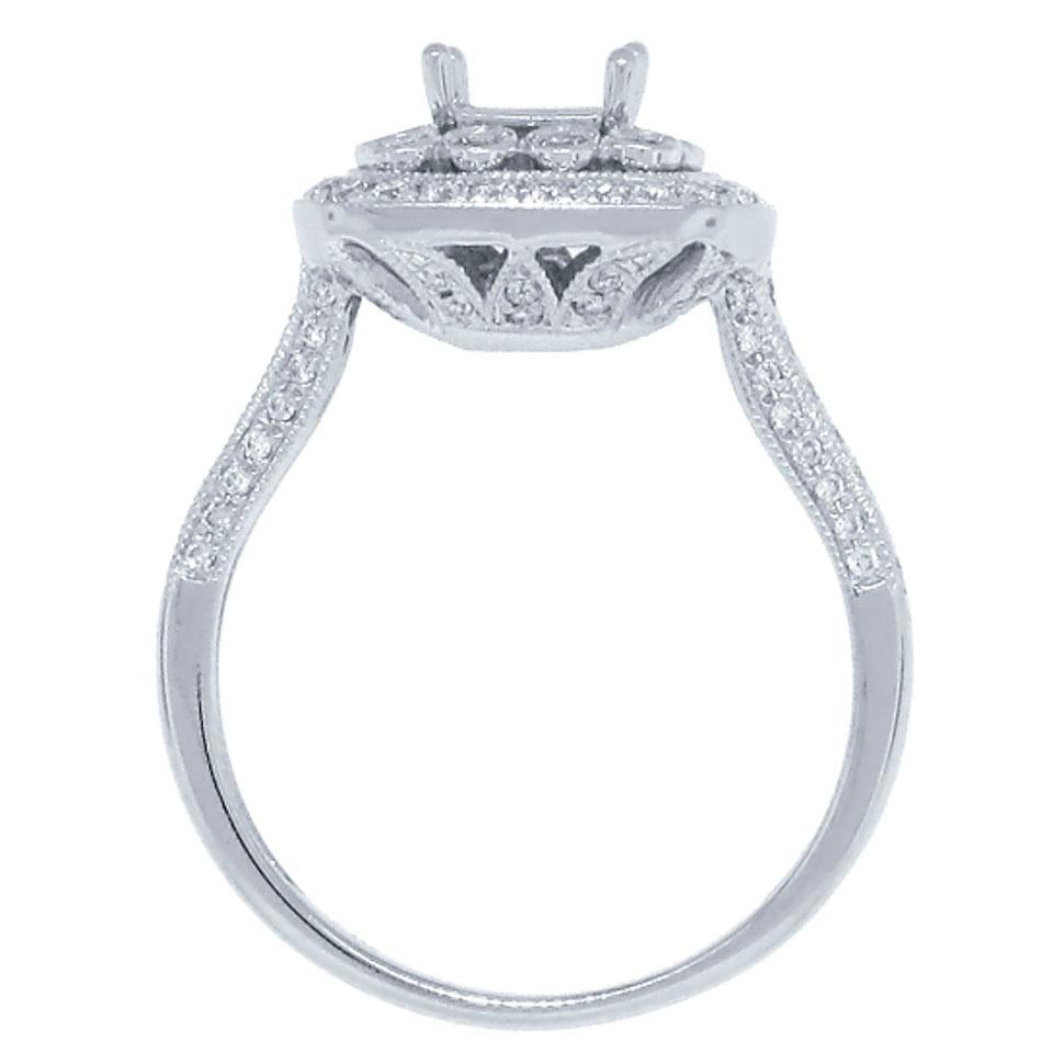 14k White Gold Diamond Semi-mount Ring - 0.60ct