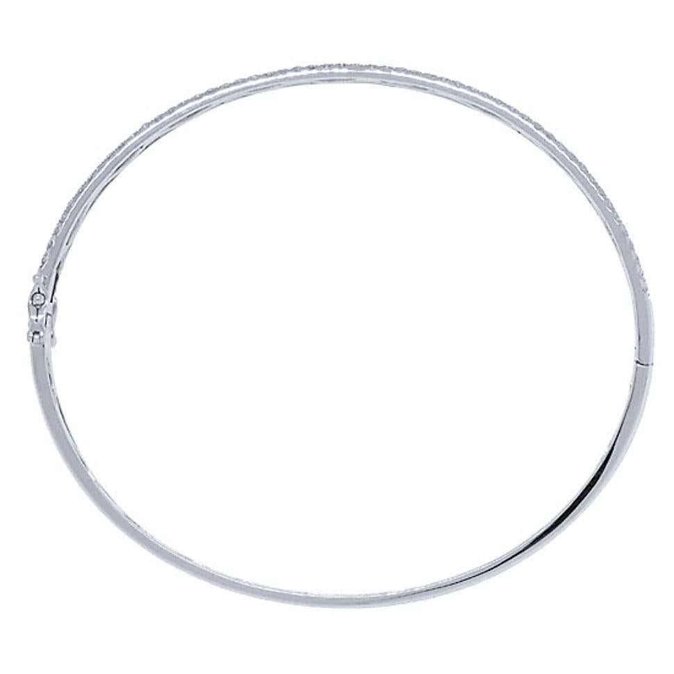 14k White Gold Diamond Bangle - 1.96ct