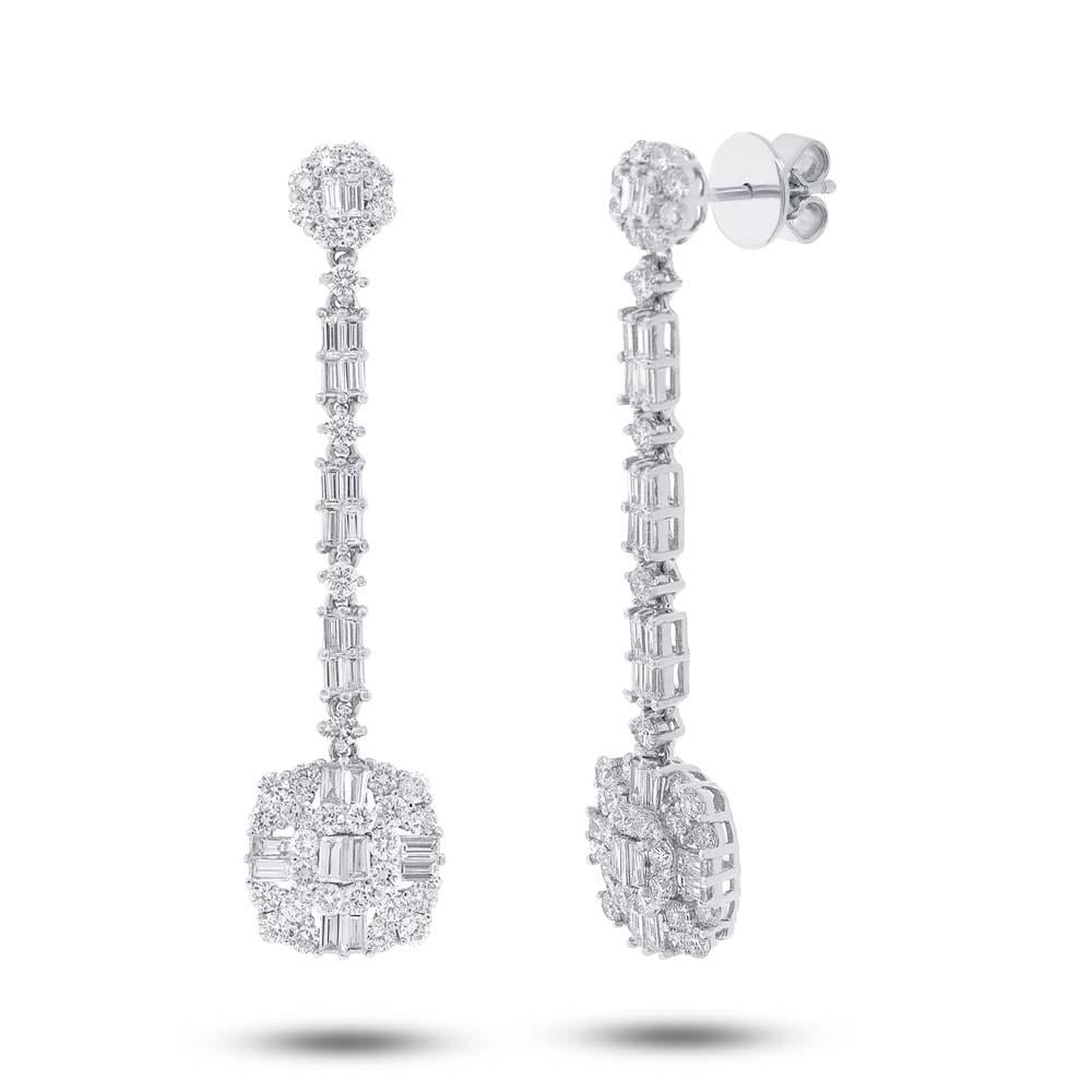 18k White Gold Diamond Earring - 3.23ct