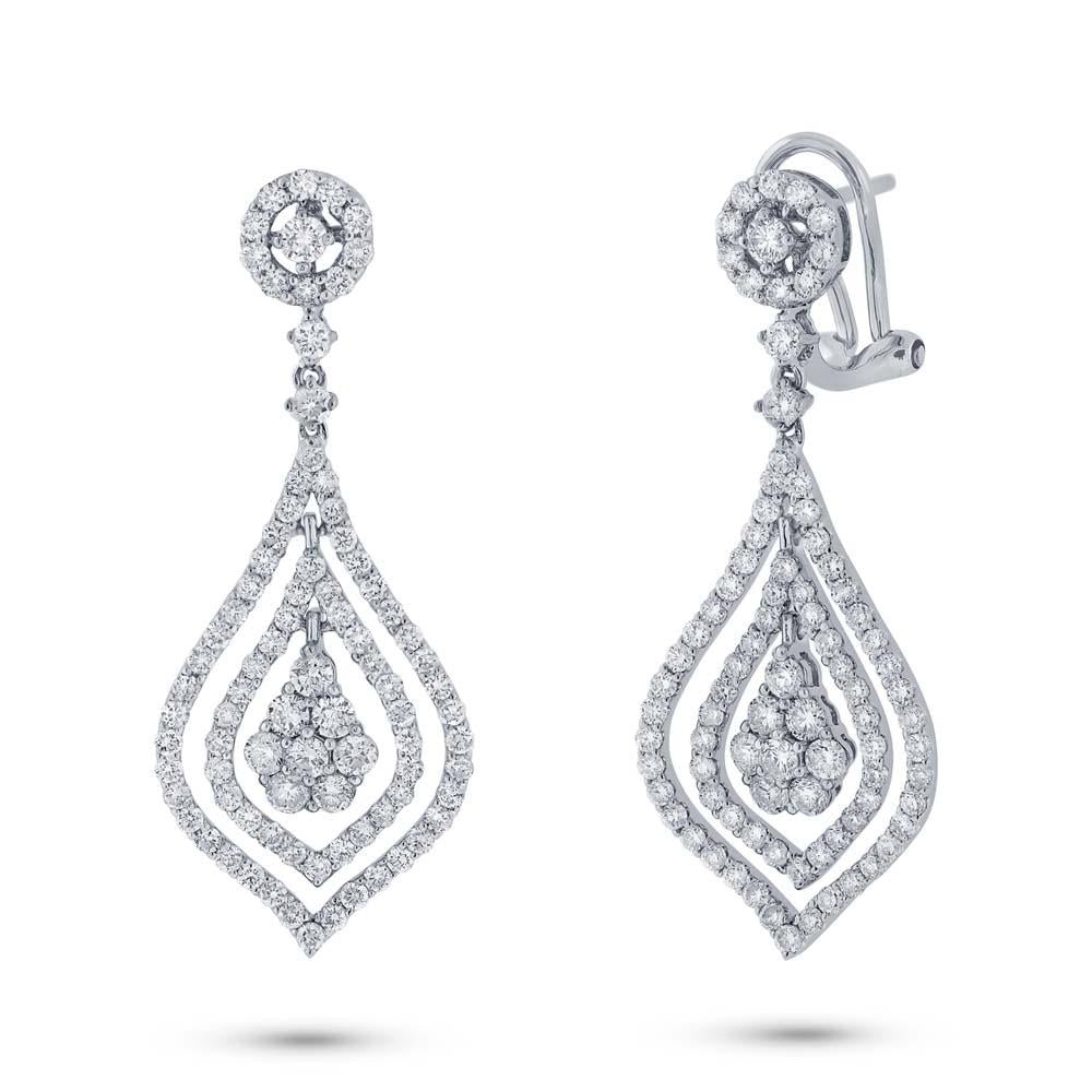 18k White Gold Diamond Earring - 2.53ct