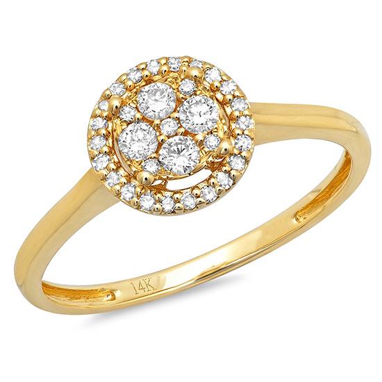 14k Yellow Gold Diamond Lady's Ring - 0.23ct