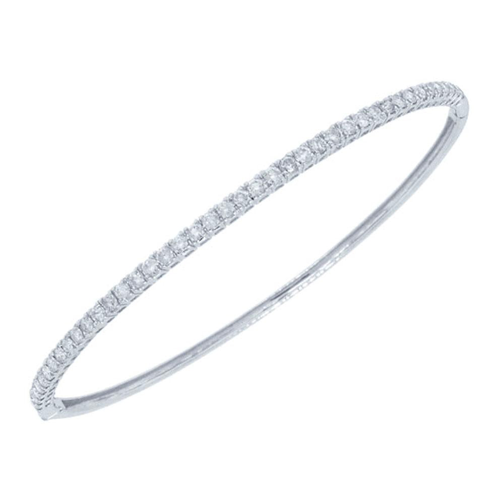 18k White Gold Diamond Bangle - 0.93ct