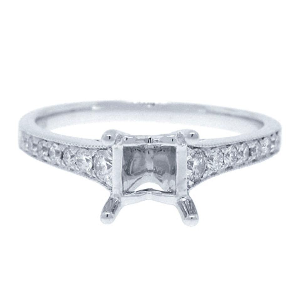 18k White Gold Diamond Semi-mount Ring - 0.27ct