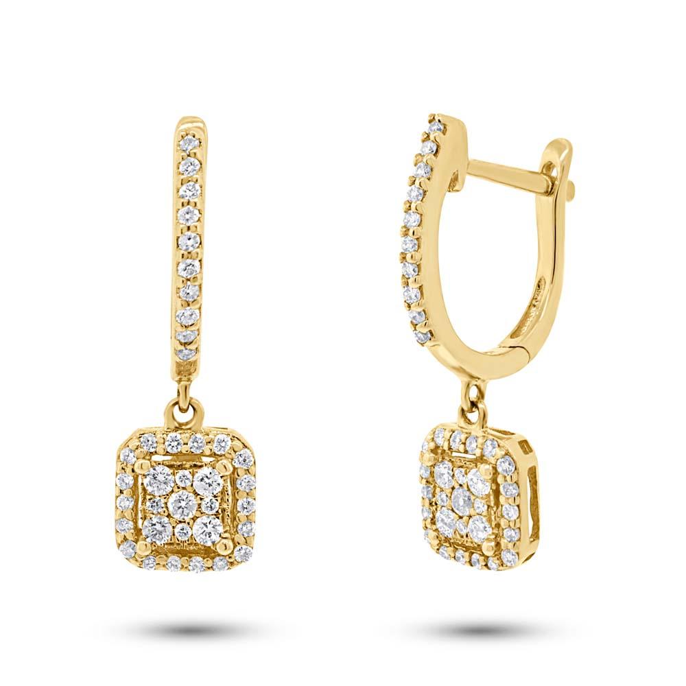 14k Yellow Gold Diamond Earring - 0.32ct