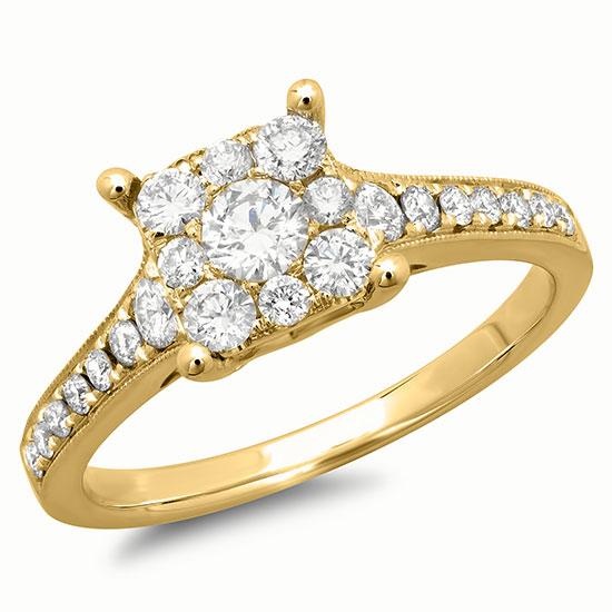 18k Yellow Gold Diamond Lady's Ring - 0.83ct