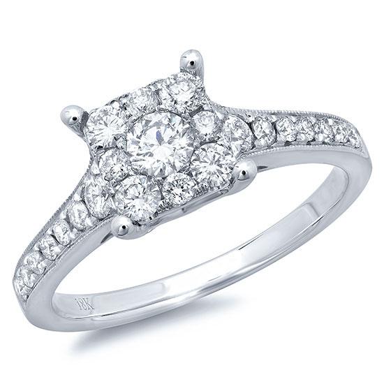 18k White Gold Diamond Lady's Ring - 0.83ct