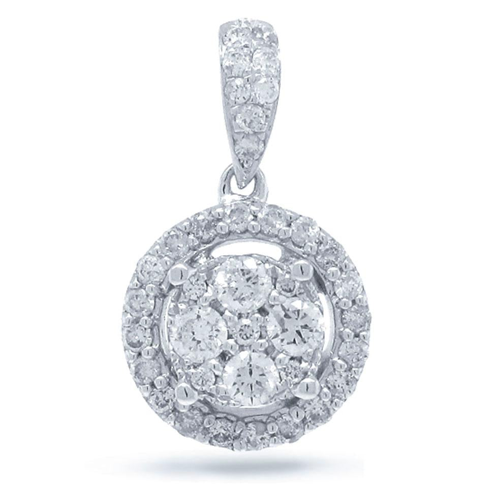 14k White Gold Diamond Pendant - 0.34ct