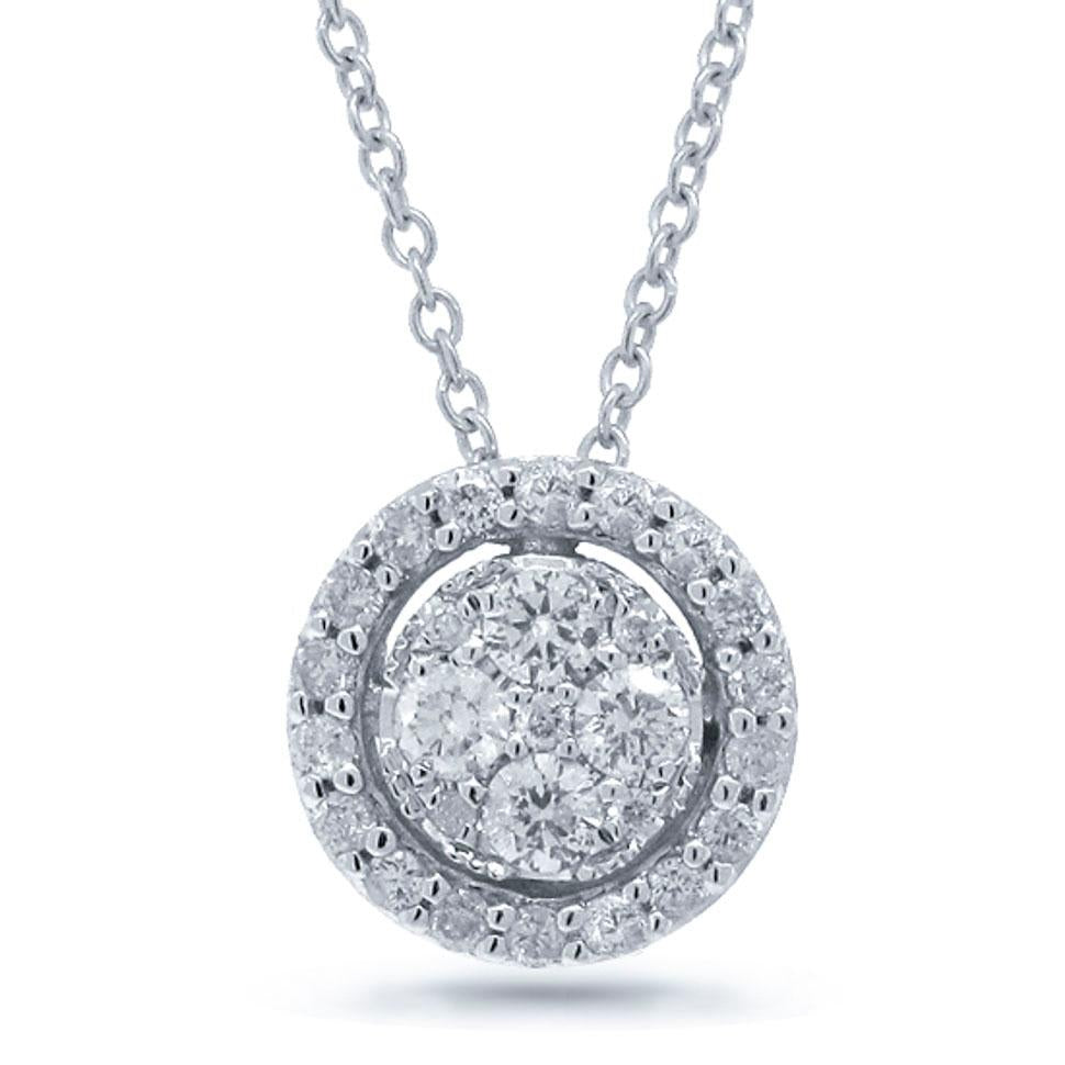 14k White Gold Diamond Pendant - 0.29ct