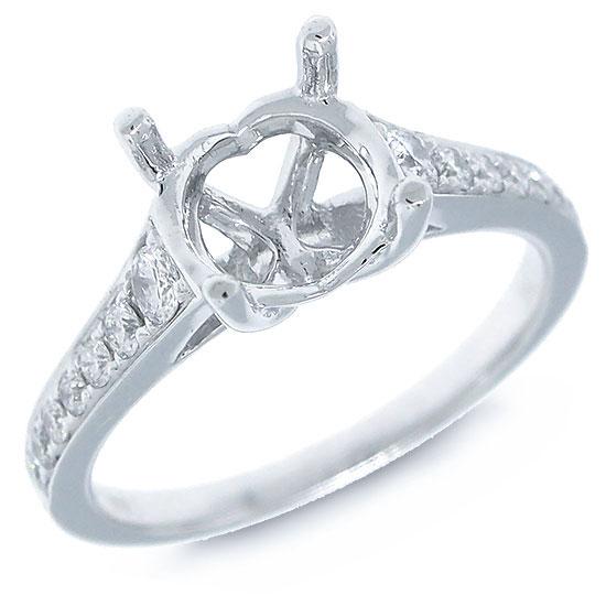 14k White Gold Diamond Semi-mount Ring - 0.27ct