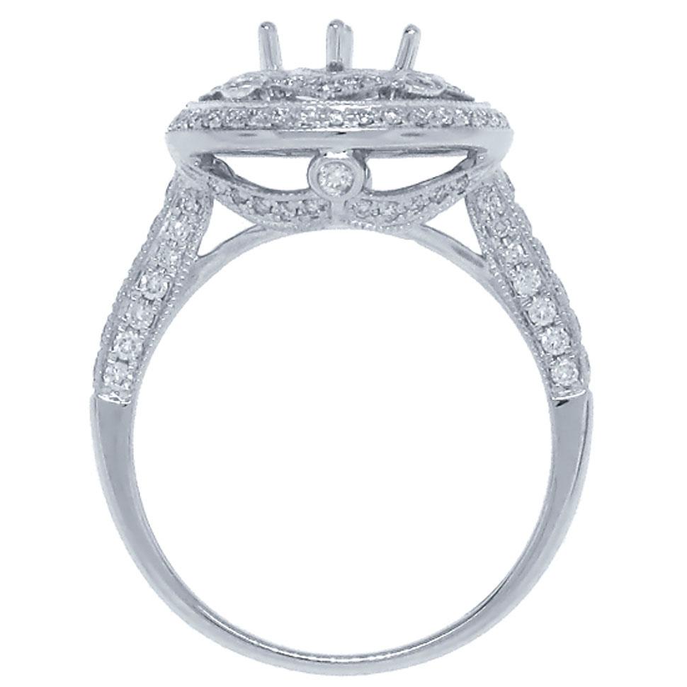 14k White Gold Diamond Semi-mount Ring - 0.66ct