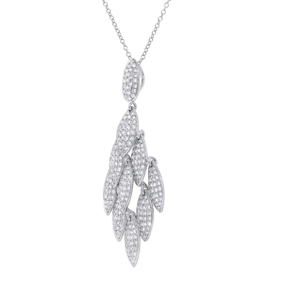 14k White Gold Diamond Pendant - 1.53ct