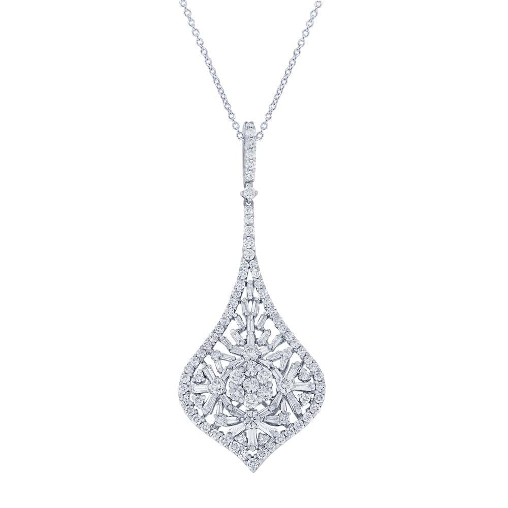18k White Gold Diamond Pendant - 3.40ct