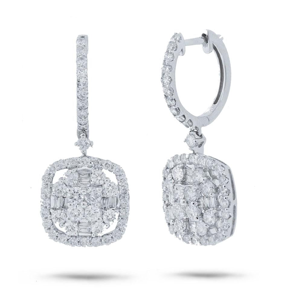 18k White Gold Diamond Earring - 2.14ct