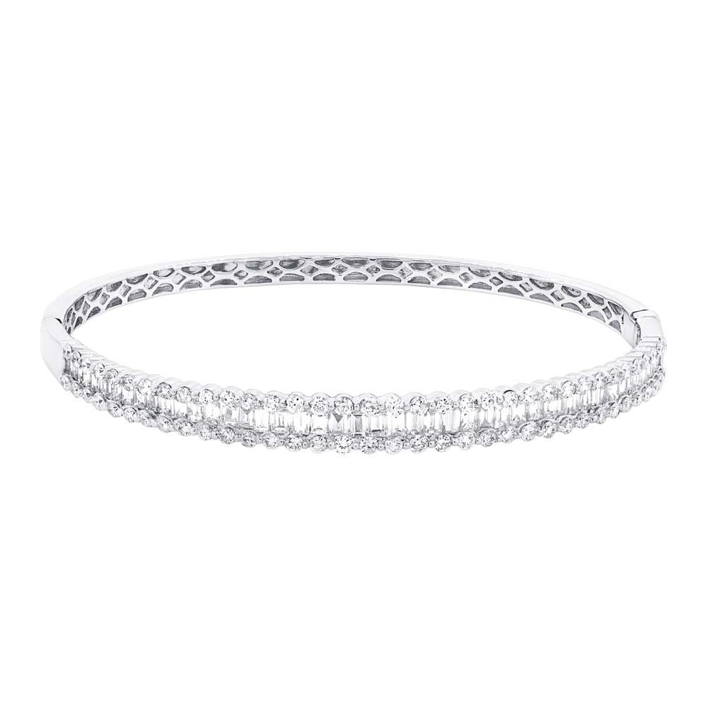 18k White Gold Diamond Bangle - 3.62ct