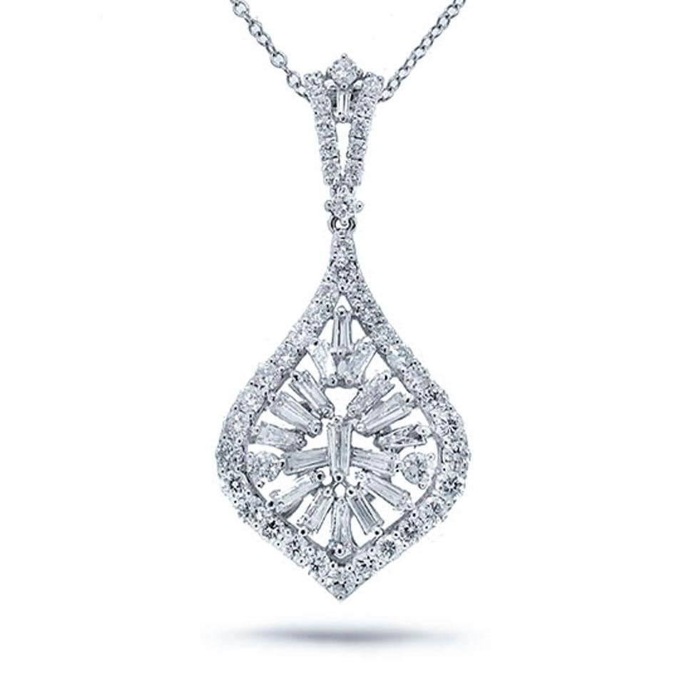 18k White Gold Diamond Pendant - 2.40ct