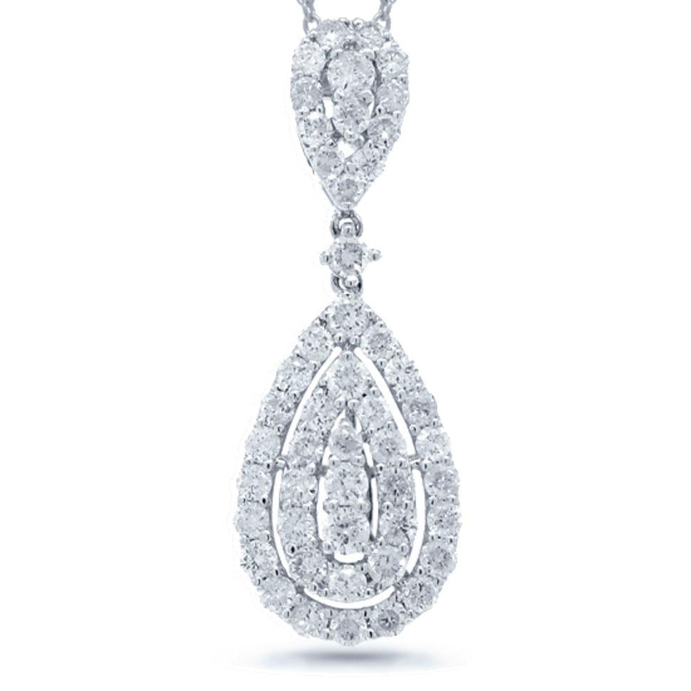18k White Gold Diamond Pendant - 1.14ct