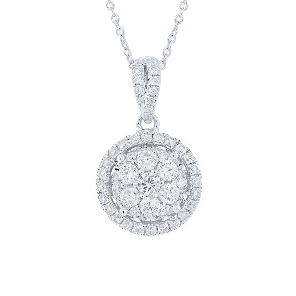 14k White Gold Diamond Pendant - 0.60ct