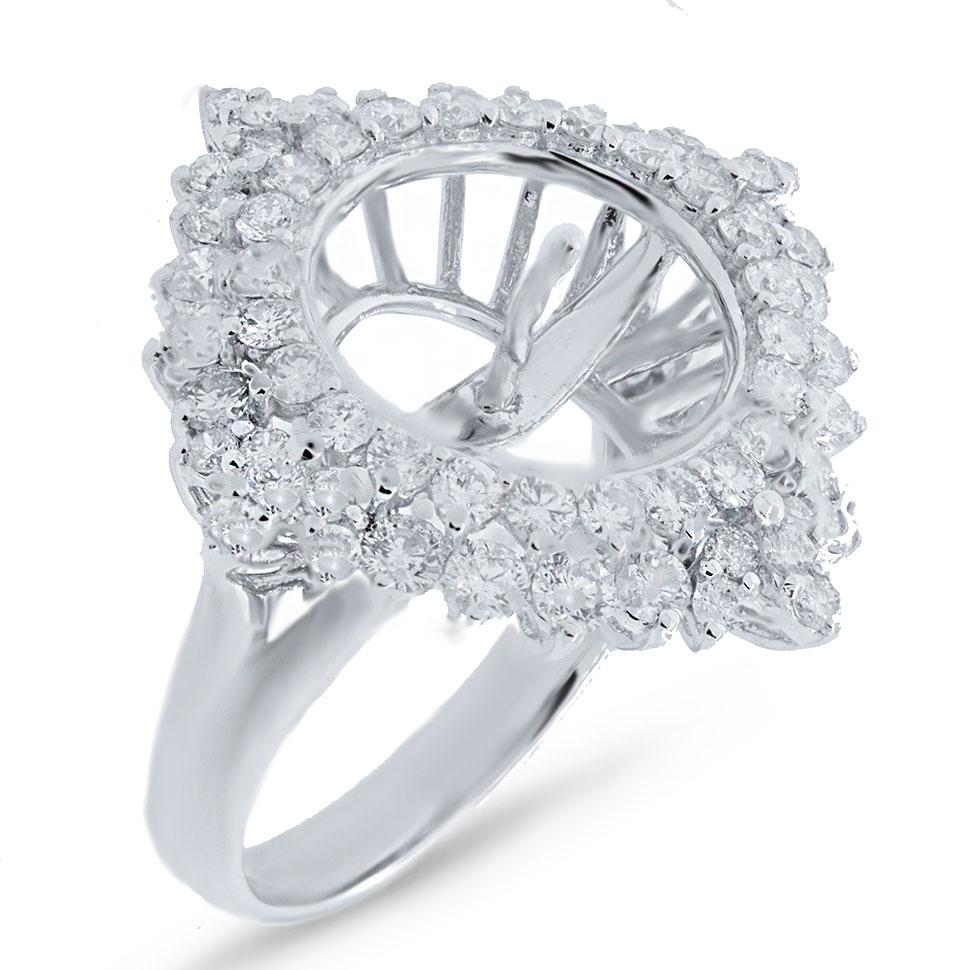 18k White Gold Diamond Semi-mount Ring - 2.02ct