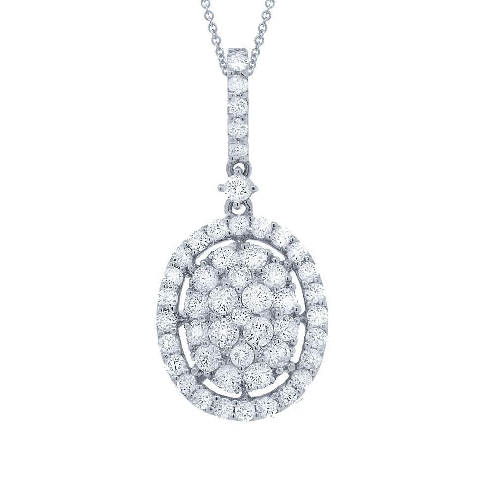 18k White Gold Diamond Pendant - 0.98ct