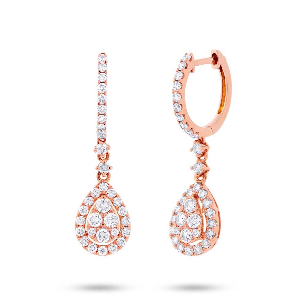 18k Rose Gold Diamond Earring - 1.20ct