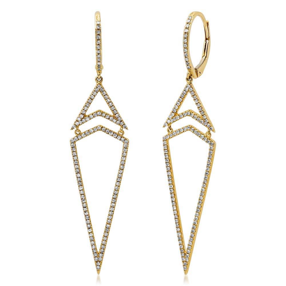 14k Yellow Gold Diamond Earring - 0.60ct