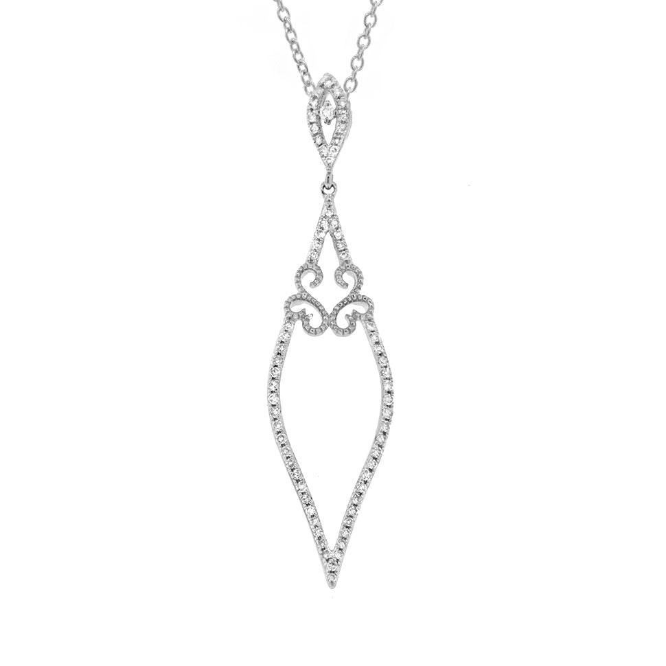 14k White Gold Diamond Pendant - 0.25ct