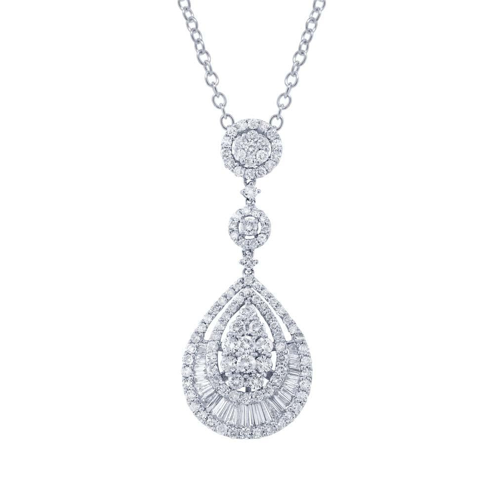 18k White Gold Diamond Pendant - 2.83ct