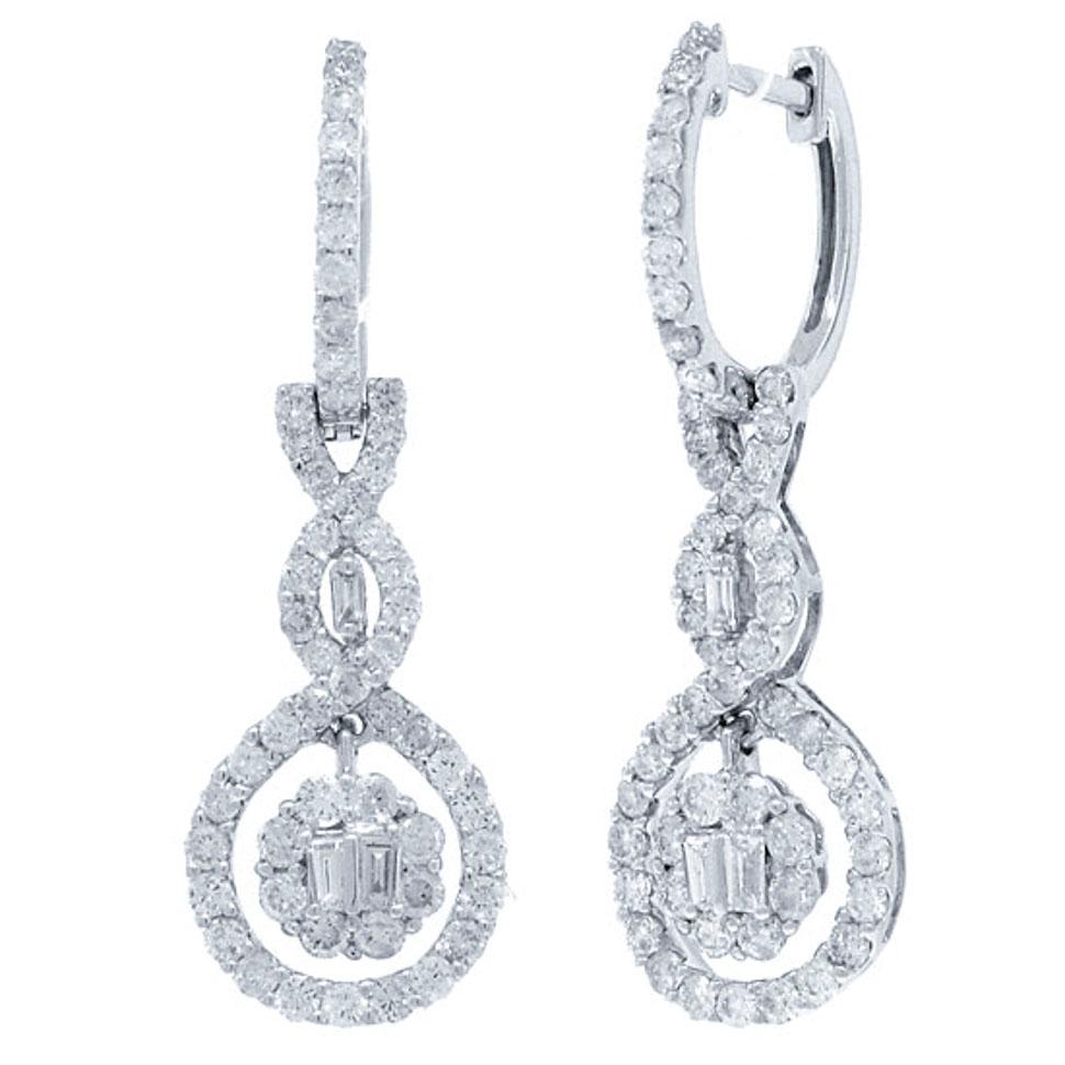 18k White Gold Diamond Earring - 1.61ct