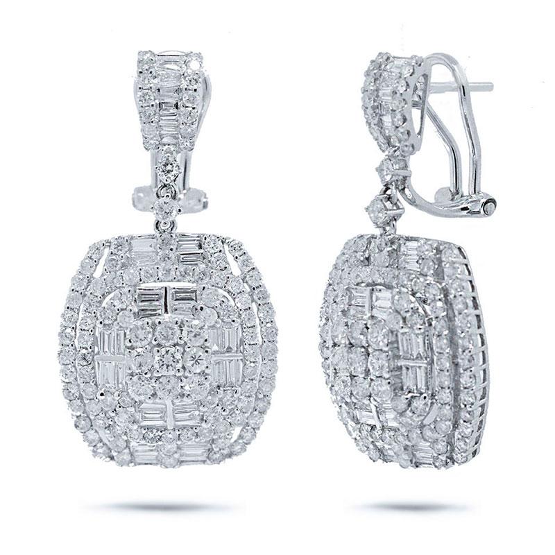 18k White Gold Diamond Earring - 4.17ct