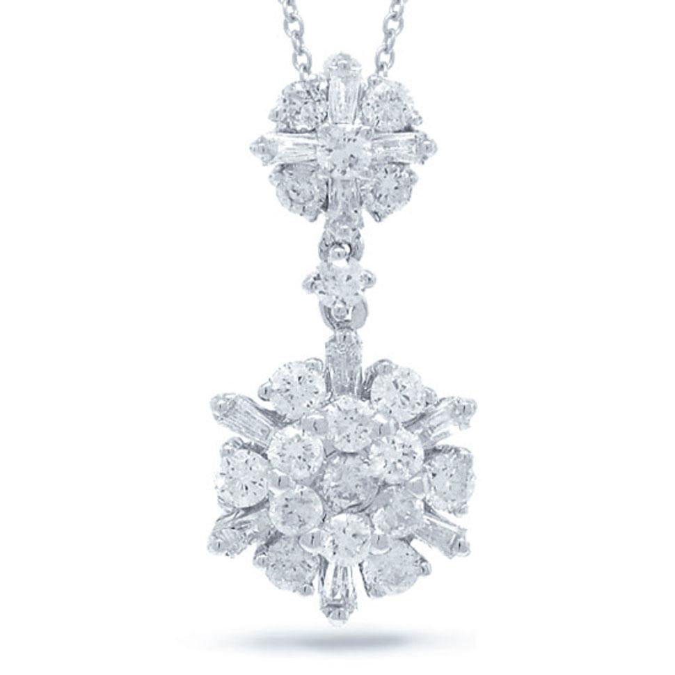 18k White Gold Diamond Pendant - 0.88ct