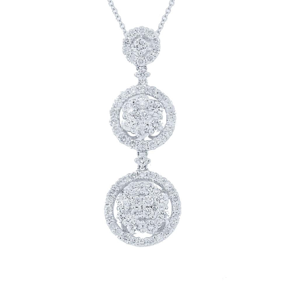 18k White Gold Diamond Pendant - 2.11ct