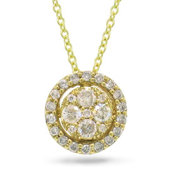 14k Yellow Gold Diamond Pendant - 0.29ct