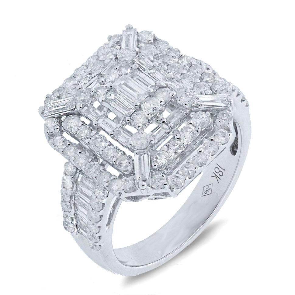 18k White Gold Diamond Lady's Ring - 2.03ct