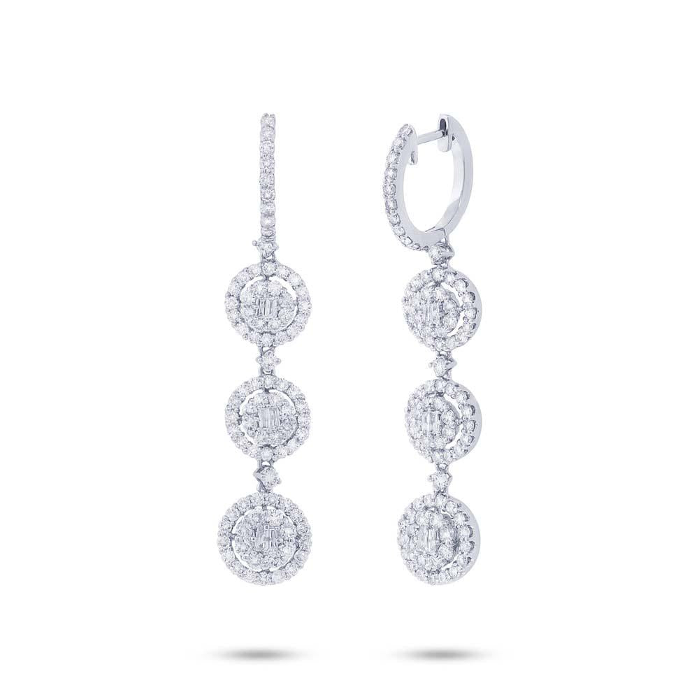 18k White Gold Diamond Earring - 2.52ct
