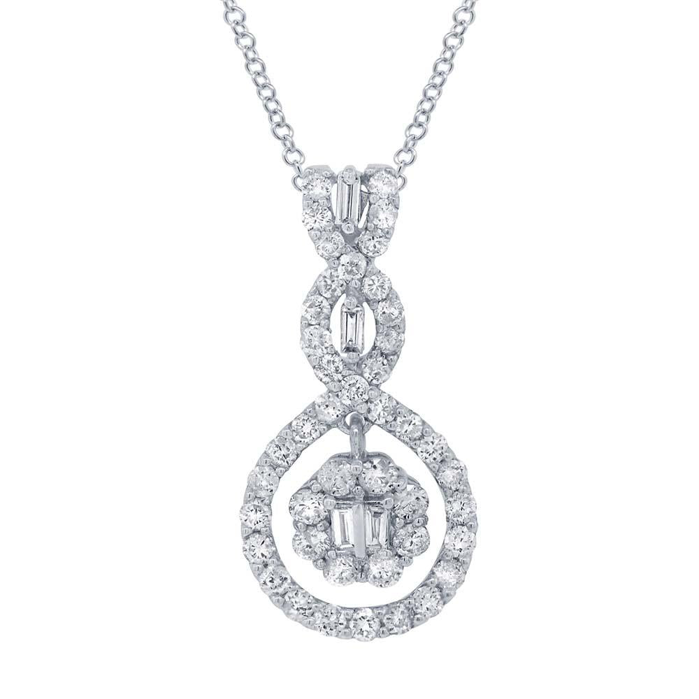 18k White Gold Diamond Pendant - 0.91ct