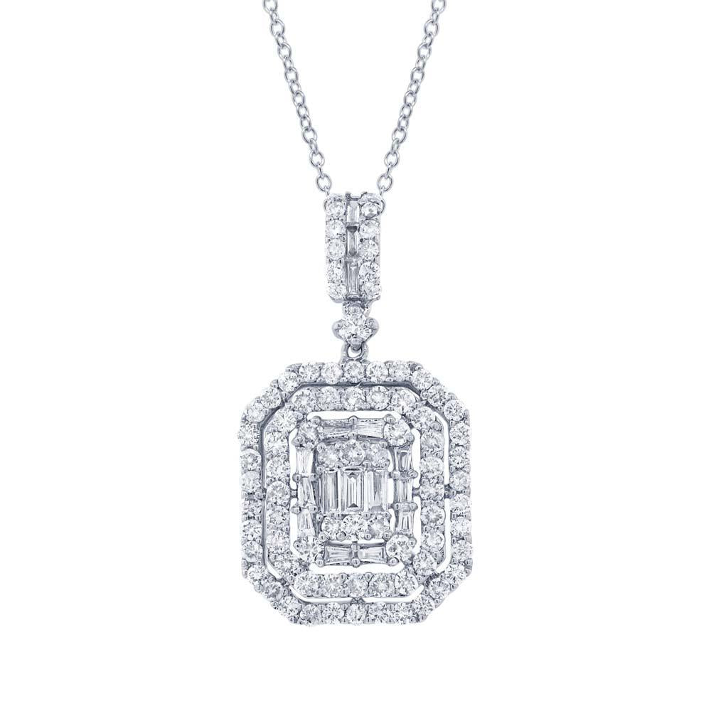 18k White Gold Diamond Pendant - 1.32ct