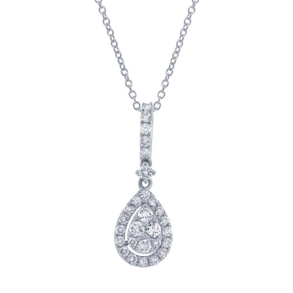 18k White Gold Diamond Pendant - 0.52ct