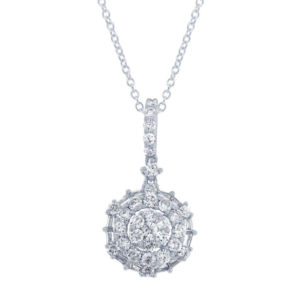 18k White Gold Diamond Pendant - 0.95ct