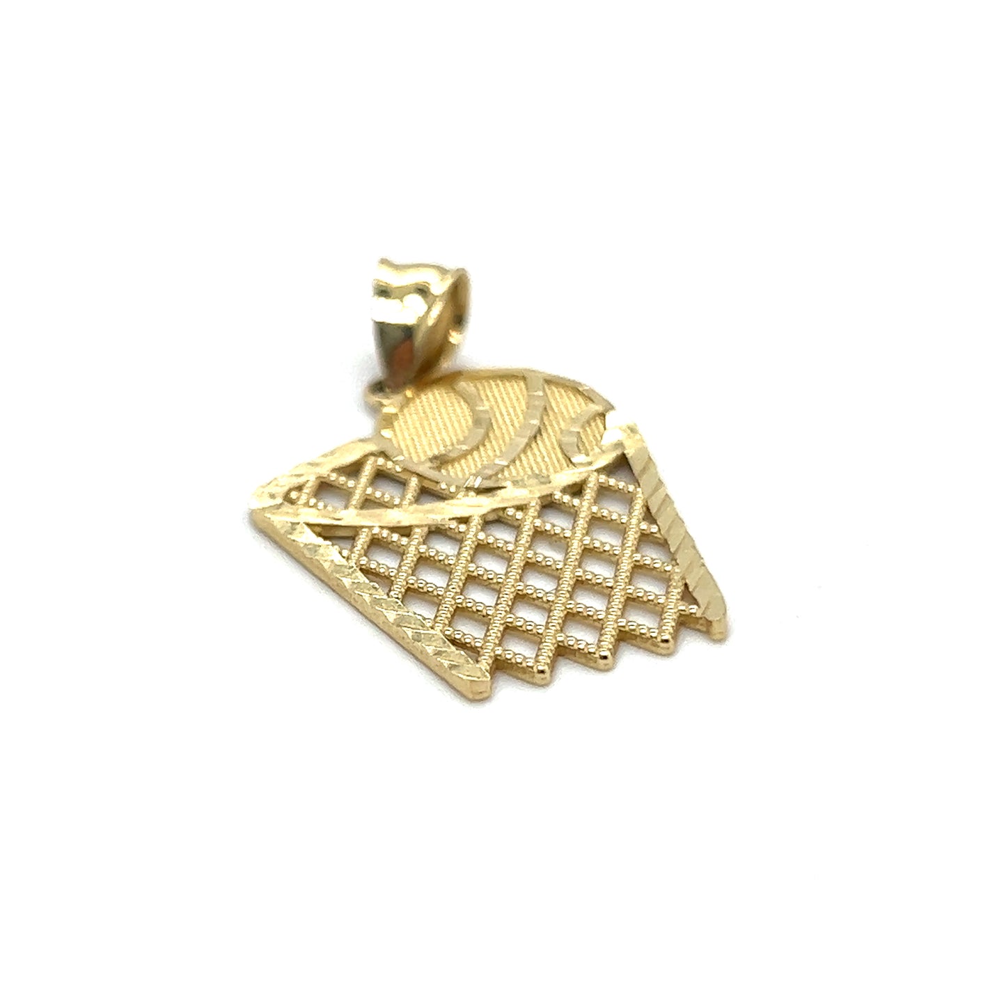 Yellow Gold Natural Diamond Basketball Pendant