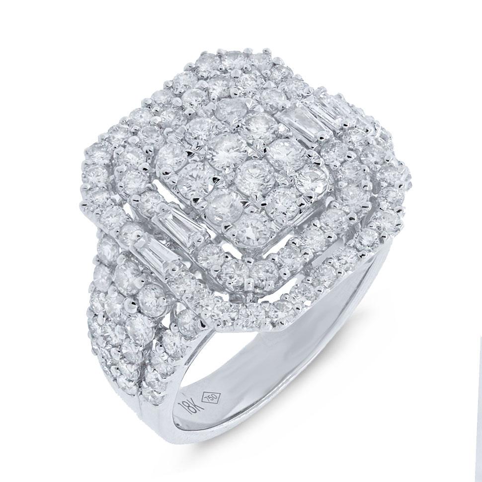 18k White Gold Diamond Lady's Ring - 2.40ct