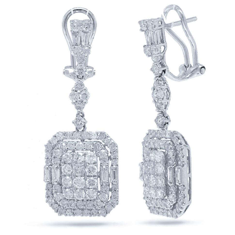 18k White Gold Diamond Earring - 2.84ct