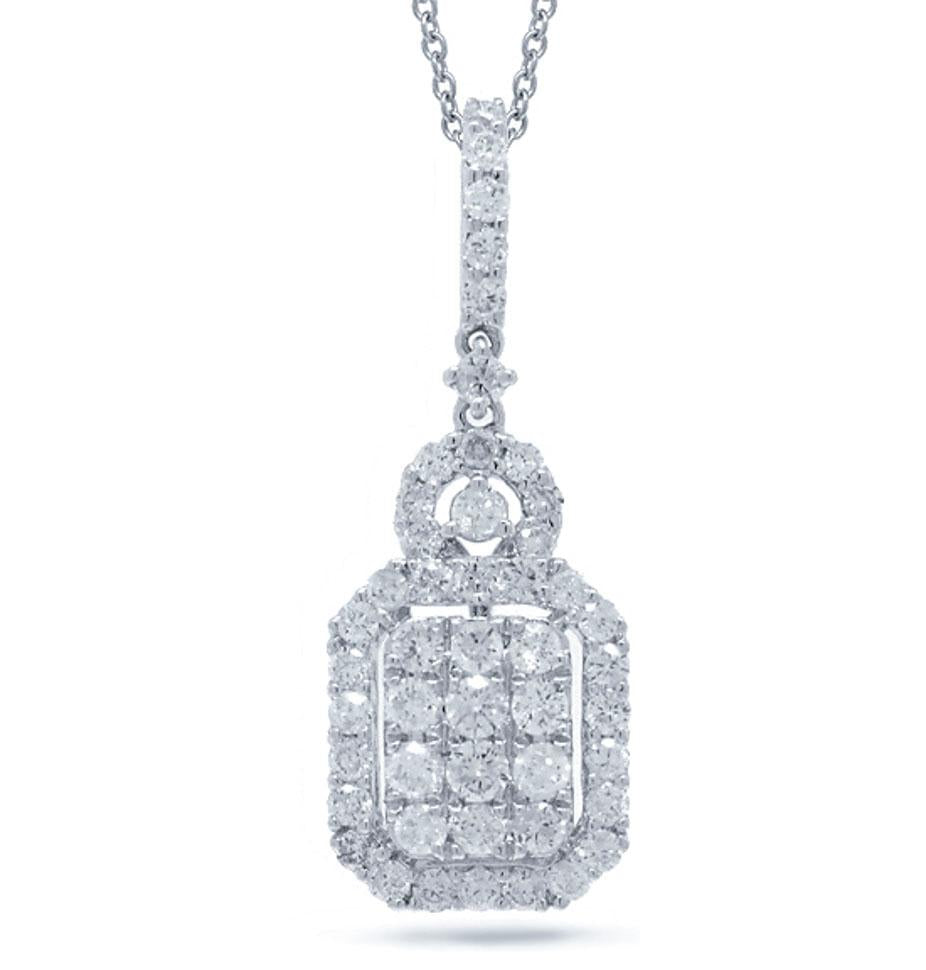 18k White Gold Diamond Pendant - 1.16ct