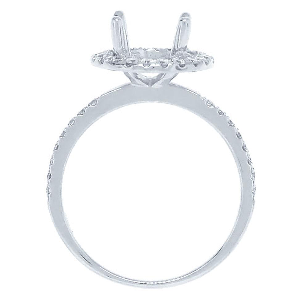 18k White Gold Diamond Semi-mount Ring for 2.00ct Center - 0.38ct