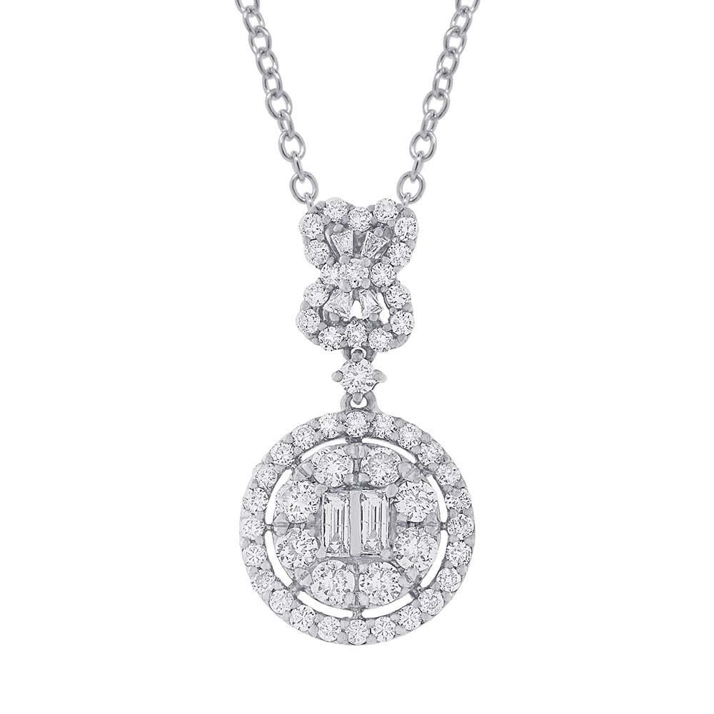18k White Gold Diamond Pendant - 1.24ct