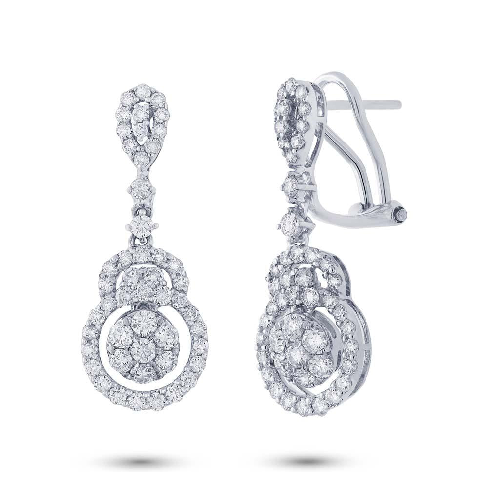 18k White Gold Diamond Earring - 1.76ct