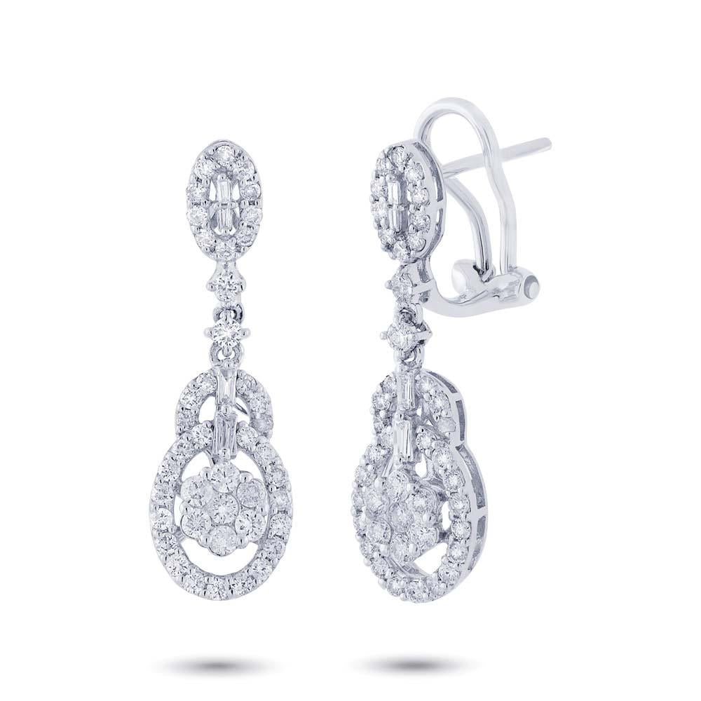 18k White Gold Diamond Earring - 1.28ct