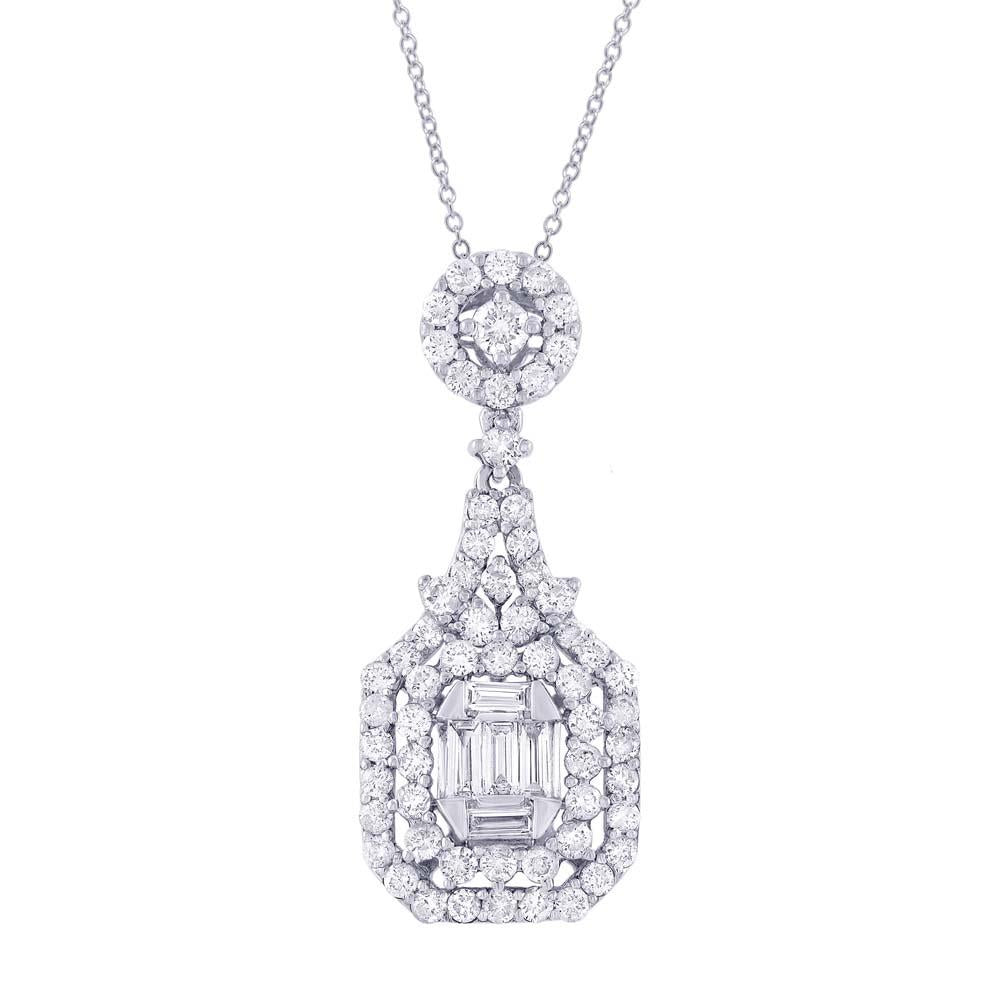 18k White Gold Diamond Pendant - 1.50ct