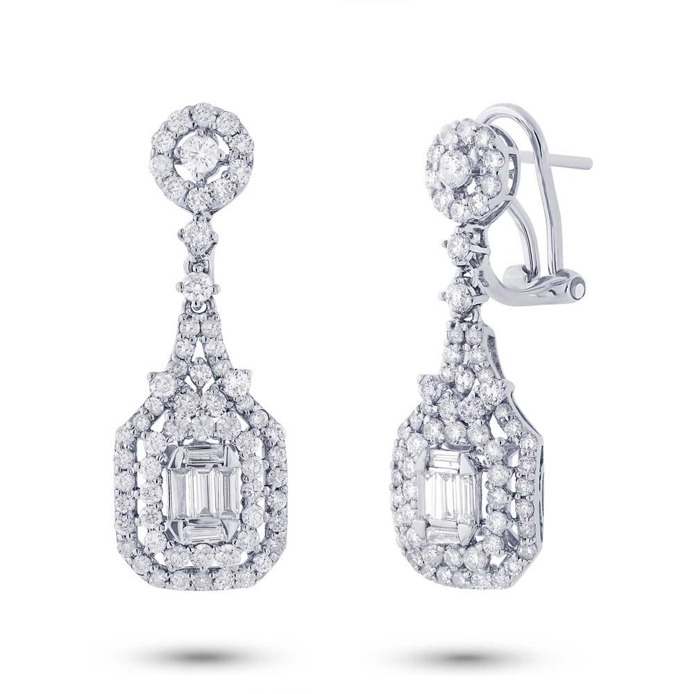 18k White Gold Diamond Earring - 2.10ct