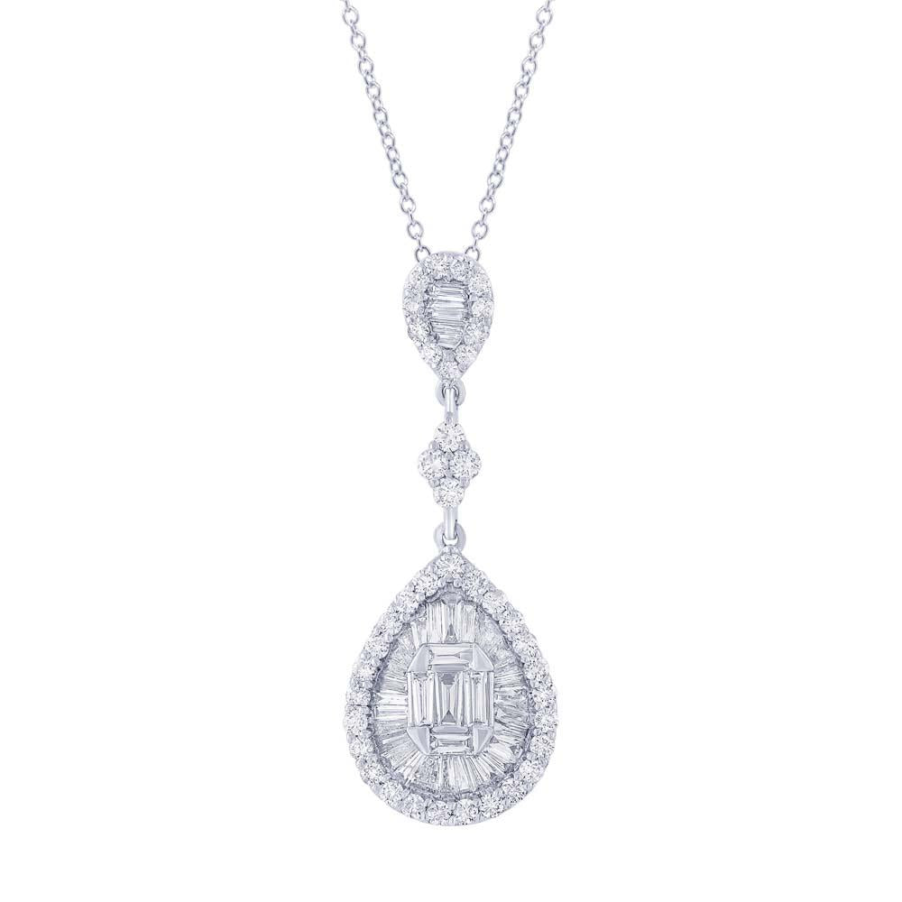 18k White Gold Diamond Pendant - 1.41ct