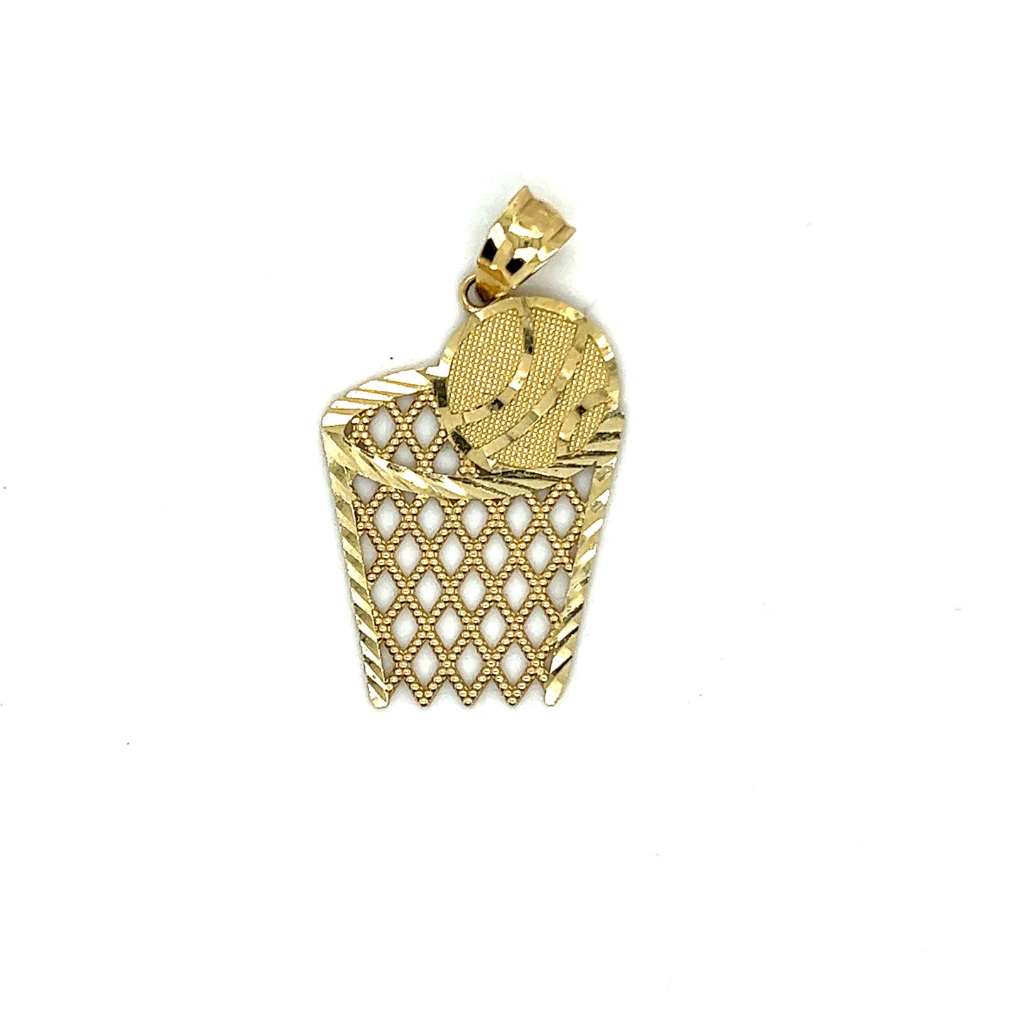 Yellow Gold Natural Diamond Basketball Pendant